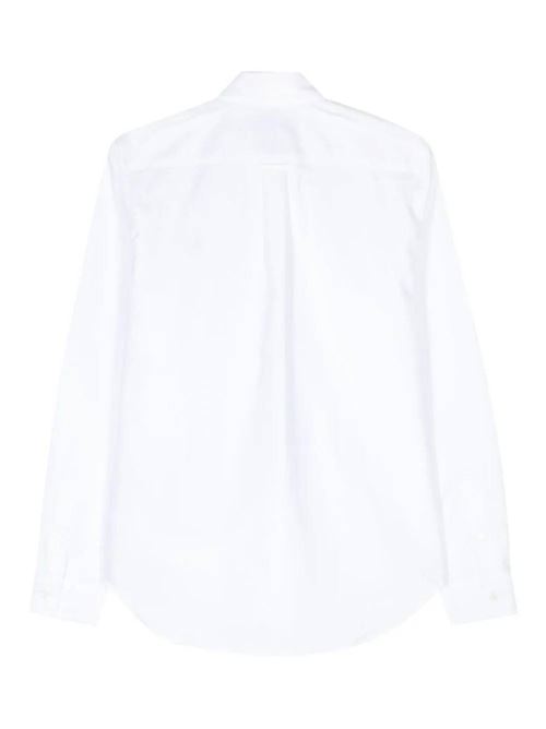 white cotton textured finish button-down collar long sleeves MAISON KITSUNE | MM00413WC2010P100